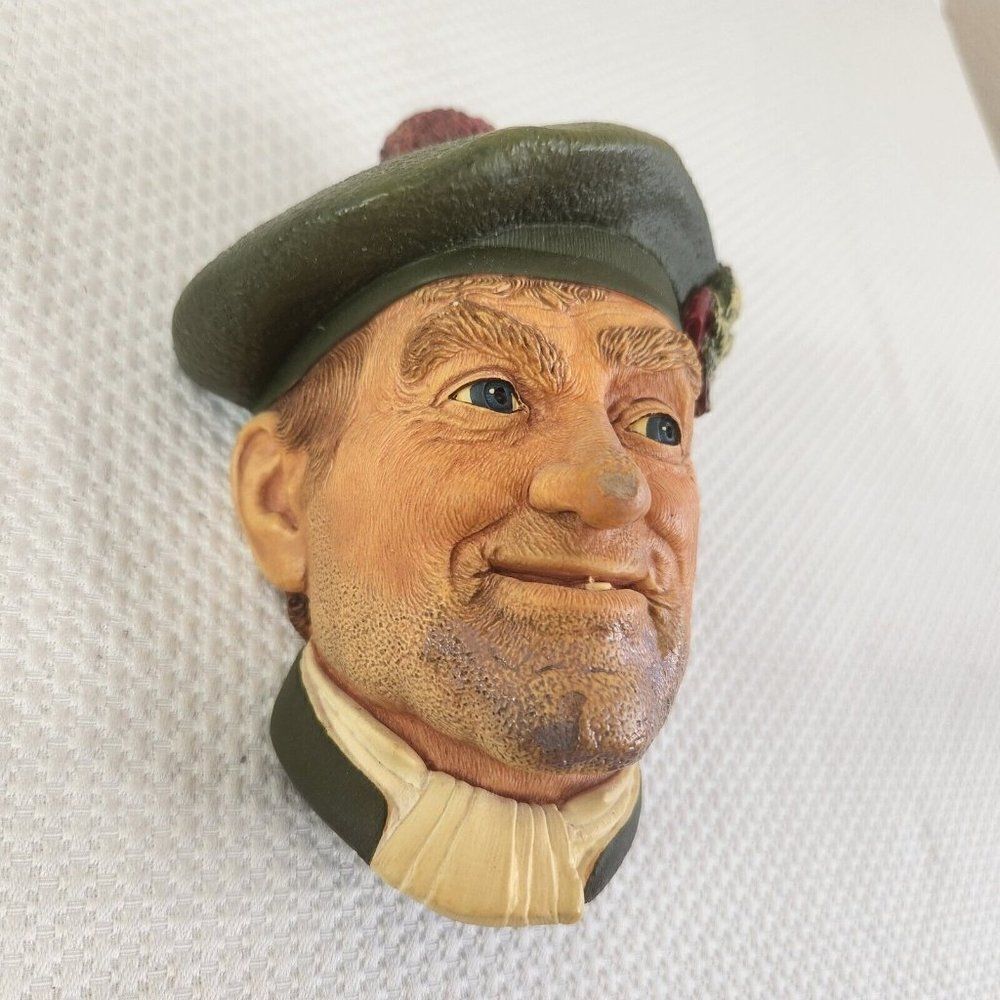 Vintage Bossons Jock Chalkware Head 1960's Congleton England - Picture 2 of 7